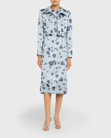 PRABAL GURUNG Metallic Floral Jacquard Bolero Jacket | Thumbnail 2 PRABAL GURUNG Metallic Floral Jacquard Bolero Jacket | Thumbnail 2