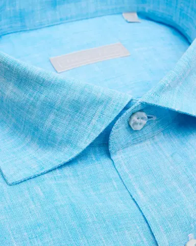 Stefano Ricci Men's Solid Linen Classic-Fit Dress Shirt | Thumbnail 2 Stefano Ricci Men's Solid Linen Classic-Fit Dress Shirt | Thumbnail 2