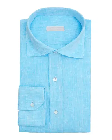 Stefano Ricci Men's Solid Linen Classic-Fit Dress Shirt | Thumbnail 3 Stefano Ricci Men's Solid Linen Classic-Fit Dress Shirt | Thumbnail 3