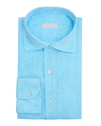 Stefano Ricci Men's Solid Linen Classic-Fit Dress Shirt | Thumbnail 1 Stefano Ricci Men's Solid Linen Classic-Fit Dress Shirt | Thumbnail 1