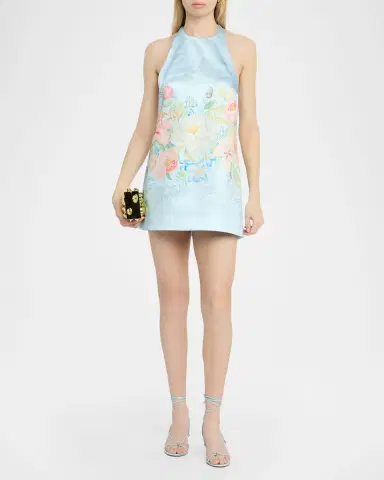 Retrofête Drexley Floral Halter Mini Dress | Thumbnail 2 Retrofête Drexley Floral Halter Mini Dress | Thumbnail 2