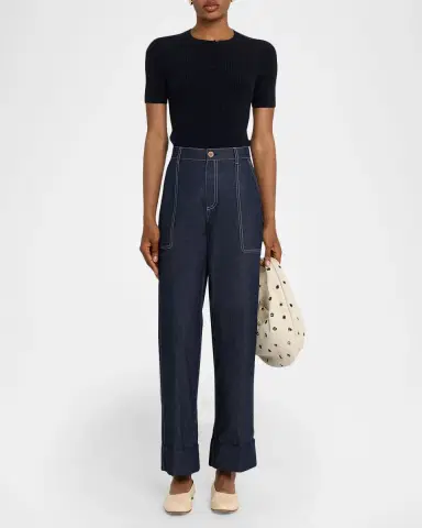 Lafayette 148 New York Slim-Fit Rib Knit Cotton Sweater | Thumbnail 2 Lafayette 148 New York Slim-Fit Rib Knit Cotton Sweater | Thumbnail 2