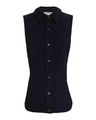 Lafayette 148 New York Sleeveless Cotton Pique Shirt | Thumbnail 1 Lafayette 148 New York Sleeveless Cotton Pique Shirt | Thumbnail 1
