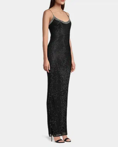 Mac Duggal Beaded Column Gown | Thumbnail 4 Mac Duggal Beaded Column Gown | Thumbnail 4