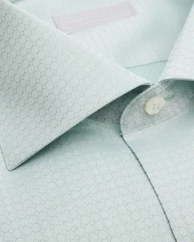 Stefano Ricci Men's Cotton Tonal Geometric Jacquard Dress Shirt | Thumbnail 2 Stefano Ricci Men's Cotton Tonal Geometric Jacquard Dress Shirt | Thumbnail 2