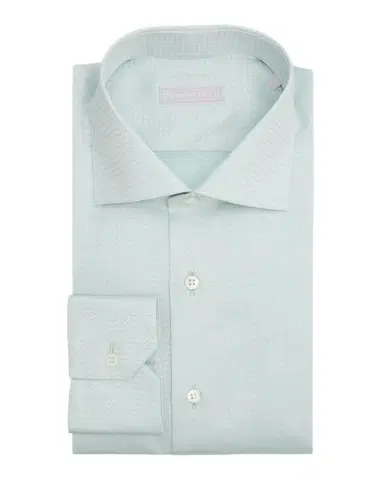 Stefano Ricci Men's Cotton Tonal Geometric Jacquard Dress Shirt | Thumbnail 1 Stefano Ricci Men's Cotton Tonal Geometric Jacquard Dress Shirt | Thumbnail 1