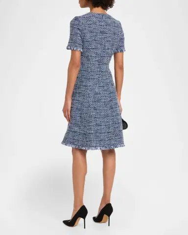 Rickie Freeman for Teri Jon Floral Tweed Short-Sleeve Dress | Thumbnail 3 Rickie Freeman for Teri Jon Floral Tweed Short-Sleeve Dress | Thumbnail 3