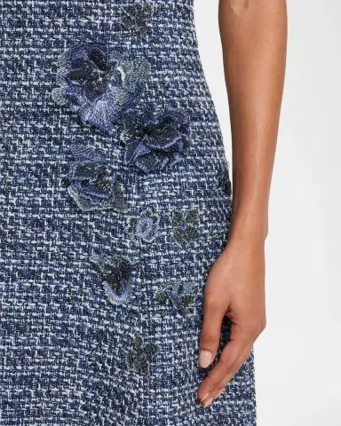 Rickie Freeman for Teri Jon Floral Tweed Short-Sleeve Dress | Thumbnail 5 Rickie Freeman for Teri Jon Floral Tweed Short-Sleeve Dress | Thumbnail 5
