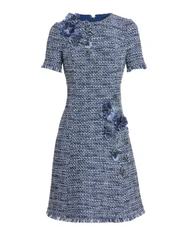 Rickie Freeman for Teri Jon Floral Tweed Short-Sleeve Dress | Thumbnail 1 Rickie Freeman for Teri Jon Floral Tweed Short-Sleeve Dress | Thumbnail 1