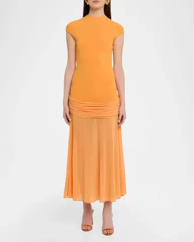 Et Ochs Nola Mock-Neck Combo Midi Dress | Thumbnail 2 Et Ochs Nola Mock-Neck Combo Midi Dress | Thumbnail 2