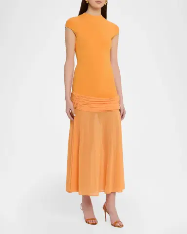 Et Ochs Nola Mock-Neck Combo Midi Dress | Thumbnail 4 Et Ochs Nola Mock-Neck Combo Midi Dress | Thumbnail 4