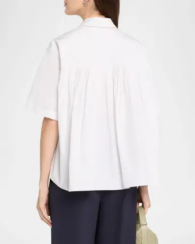 Lafayette 148 New York Pleated Cotton Shirt | Thumbnail 3 Lafayette 148 New York Pleated Cotton Shirt | Thumbnail 3