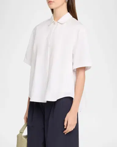 Lafayette 148 New York Pleated Cotton Shirt | Thumbnail 4 Lafayette 148 New York Pleated Cotton Shirt | Thumbnail 4