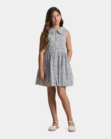 Polo Ralph Lauren Little Girl 's & Girl 's Floral Slub Cotton Shirtdress | Thumbnail 3 Polo Ralph Lauren Little Girl 's & Girl 's Floral Slub Cotton Shirtdress | Thumbnail 3