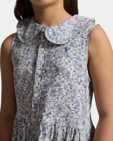 Polo Ralph Lauren Little Girl 's & Girl 's Floral Slub Cotton Shirtdress | Thumbnail 5 Polo Ralph Lauren Little Girl 's & Girl 's Floral Slub Cotton Shirtdress | Thumbnail 5