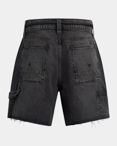 Hudson Men's Men's Black Denim Belted Carpenter Shorts | Thumbnail 2 Hudson Men's Men's Black Denim Belted Carpenter Shorts | Thumbnail 2