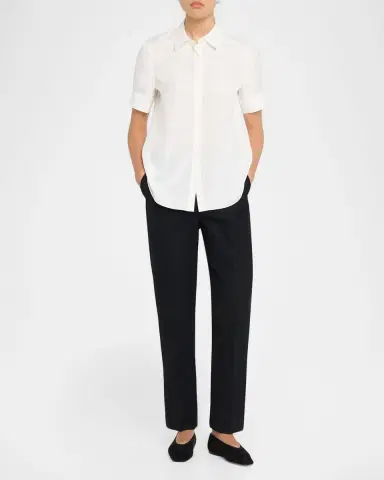Lafayette 148 New York Scottie Button-Down Cotton Blouse | Thumbnail 2 Lafayette 148 New York Scottie Button-Down Cotton Blouse | Thumbnail 2