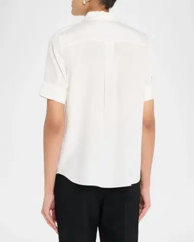 Lafayette 148 New York Scottie Button-Down Cotton Blouse | Thumbnail 3 Lafayette 148 New York Scottie Button-Down Cotton Blouse | Thumbnail 3