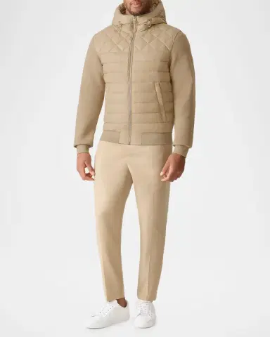 Mackage Men's Fletcher Mixed-Media Down Hooded Jacket | Thumbnail 2 Mackage Men's Fletcher Mixed-Media Down Hooded Jacket | Thumbnail 2