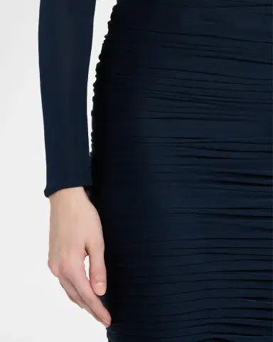 Versace Gathered Long-Sleeve Midi Dress | Thumbnail 5 Versace Gathered Long-Sleeve Midi Dress | Thumbnail 5