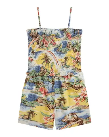 Polo Ralph Lauren Little Girl's & Girl's Tropical-Print Smocked Boxy Top & Short | Thumbnail 1 Polo Ralph Lauren Little Girl's & Girl's Tropical-Print Smocked Boxy Top & Short | Thumbnail 1