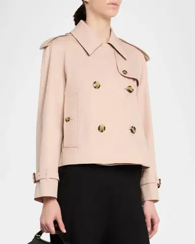 Burberry Haltye Cropped Gabardine Trench Jacket | Thumbnail 4 Burberry Haltye Cropped Gabardine Trench Jacket | Thumbnail 4