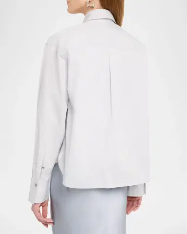 Vince Cropped Long-Sleeve Shirt | Thumbnail 3 Vince Cropped Long-Sleeve Shirt | Thumbnail 3
