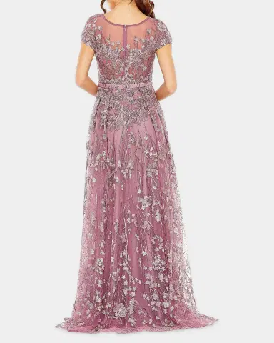 Mac Duggal Beaded Floral-Embroidered Gown | Thumbnail 3 Mac Duggal Beaded Floral-Embroidered Gown | Thumbnail 3
