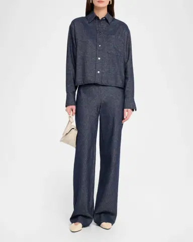 Vince Colette High-Rise Chambray Bias Pants | Thumbnail 2 Vince Colette High-Rise Chambray Bias Pants | Thumbnail 2