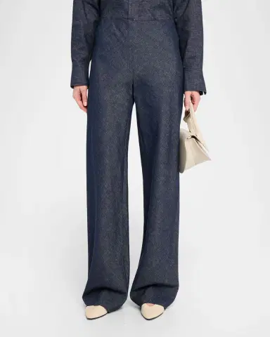 Vince Colette High-Rise Chambray Bias Pants | Thumbnail 4 Vince Colette High-Rise Chambray Bias Pants | Thumbnail 4