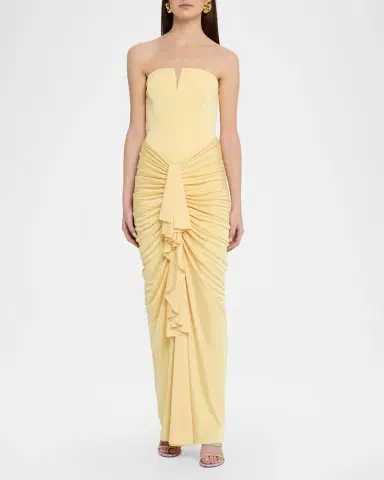 Et Ochs Selena Strapless Draped Glossy Jersey Gown | Thumbnail 2 Et Ochs Selena Strapless Draped Glossy Jersey Gown | Thumbnail 2