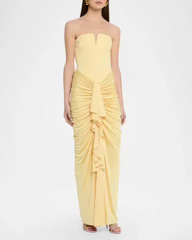 Et Ochs Selena Strapless Draped Glossy Jersey Gown | Thumbnail 4 Et Ochs Selena Strapless Draped Glossy Jersey Gown | Thumbnail 4