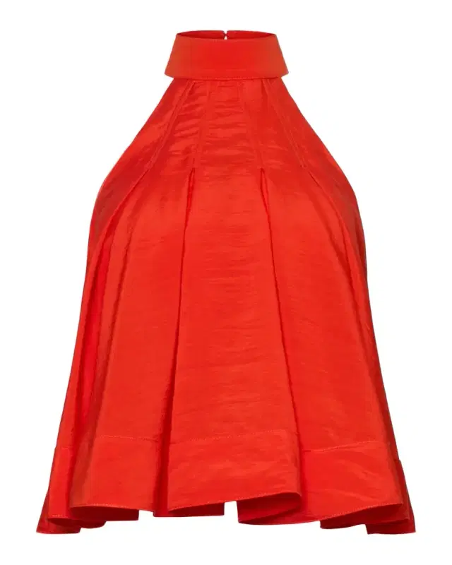 Jagger High-Neck Taffeta Blouse Jagger High-Neck Taffeta Blouse