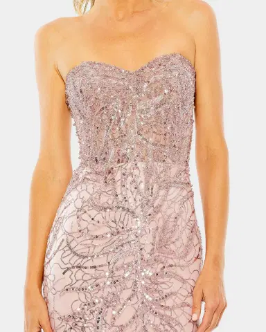 Mac Duggal Bead & Sequin Strapless Column Gown | Thumbnail 2 Mac Duggal Bead & Sequin Strapless Column Gown | Thumbnail 2