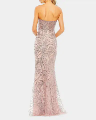 Mac Duggal Bead & Sequin Strapless Column Gown | Thumbnail 3 Mac Duggal Bead & Sequin Strapless Column Gown | Thumbnail 3