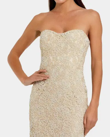 Mac Duggal Strapless Beaded Lace Column Gown | Thumbnail 2 Mac Duggal Strapless Beaded Lace Column Gown | Thumbnail 2