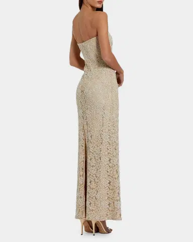 Mac Duggal Strapless Beaded Lace Column Gown | Thumbnail 3 Mac Duggal Strapless Beaded Lace Column Gown | Thumbnail 3
