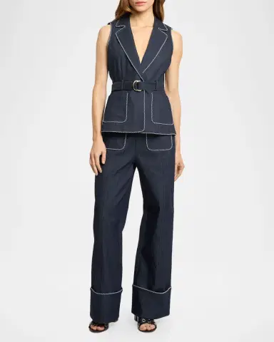 Cinq a Sept Wide-Leg Twist-Trim Jeans | Thumbnail 2 Cinq a Sept Wide-Leg Twist-Trim Jeans | Thumbnail 2