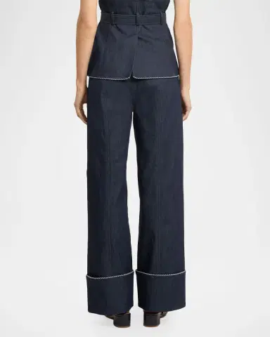 Cinq a Sept Wide-Leg Twist-Trim Jeans | Thumbnail 3 Cinq a Sept Wide-Leg Twist-Trim Jeans | Thumbnail 3