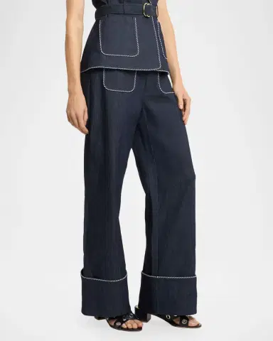 Cinq a Sept Wide-Leg Twist-Trim Jeans | Thumbnail 4 Cinq a Sept Wide-Leg Twist-Trim Jeans | Thumbnail 4