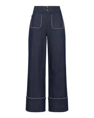 Cinq a Sept Wide-Leg Twist-Trim Jeans | Thumbnail 1 Cinq a Sept Wide-Leg Twist-Trim Jeans | Thumbnail 1