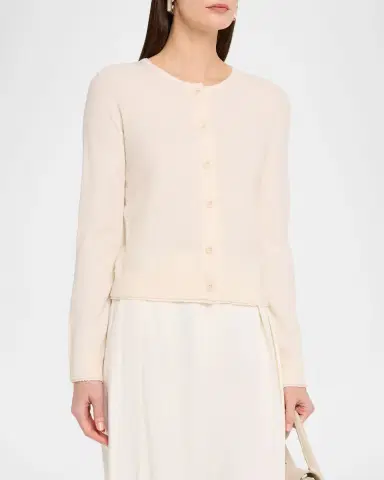 Vince Scallop-Trim Cardigan | Thumbnail 4 Vince Scallop-Trim Cardigan | Thumbnail 4