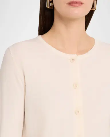 Vince Scallop-Trim Cardigan | Thumbnail 5 Vince Scallop-Trim Cardigan | Thumbnail 5