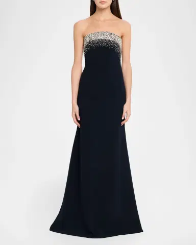 Naeem Khan Crystal Embroidered Strapless Trumpet Gown | Thumbnail 2 Naeem Khan Crystal Embroidered Strapless Trumpet Gown | Thumbnail 2