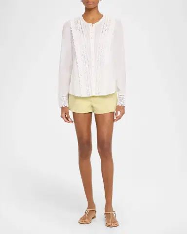 Veronica Beard Clermont Embroidered Long-Sleeve Blouse | Thumbnail 2 Veronica Beard Clermont Embroidered Long-Sleeve Blouse | Thumbnail 2