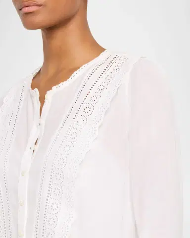 Veronica Beard Clermont Embroidered Long-Sleeve Blouse | Thumbnail 5 Veronica Beard Clermont Embroidered Long-Sleeve Blouse | Thumbnail 5