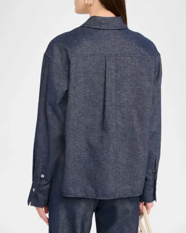 Vince Cropped Long-Sleeve Shirt | Thumbnail 3 Vince Cropped Long-Sleeve Shirt | Thumbnail 3