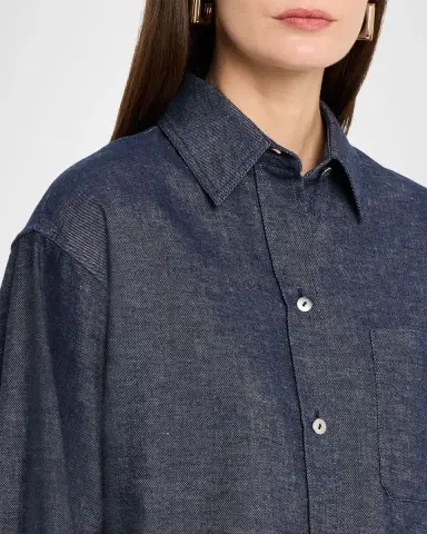 Vince Cropped Long-Sleeve Shirt | Thumbnail 5 Vince Cropped Long-Sleeve Shirt | Thumbnail 5
