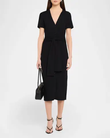 Toccin Agnes Ribbed Tie-Front Shirtdress | Thumbnail 2 Toccin Agnes Ribbed Tie-Front Shirtdress | Thumbnail 2