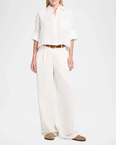 TWP Hudson St Pants in Coated Viscose Linen | Thumbnail 2 TWP Hudson St Pants in Coated Viscose Linen | Thumbnail 2